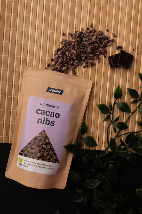 ICONFIT Bioloģiskas neapstrādātas kakao pupiņu skaidiņas (200 g)