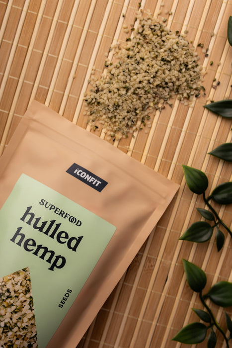 ICONFIT Økologiske hulrede hampfrø (200 g)